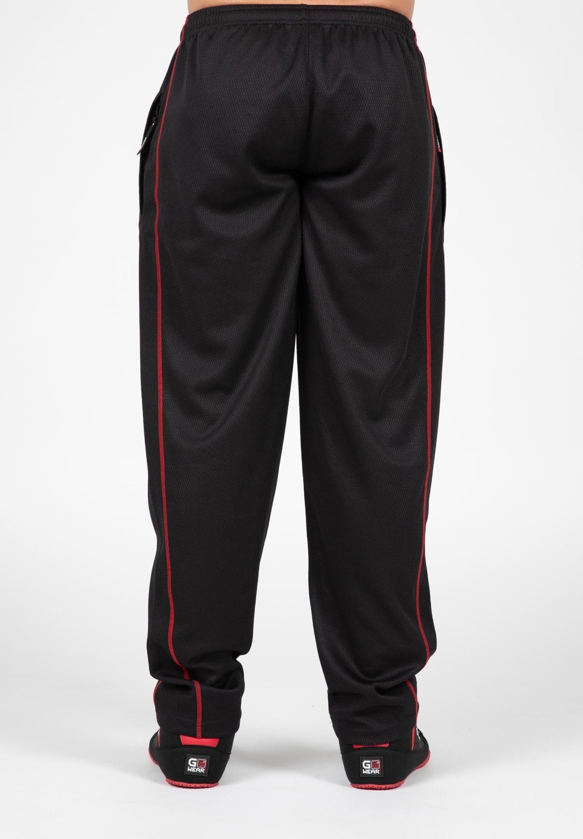Gorilla Wear Wallace Mesh Pants - Svart/Röd - Gorilla Wear | Kraft & Kontroll