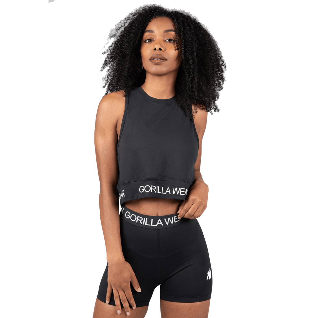 Gorilla Wear Colby Cropped Tank Top - Svart - Gorilla Wear | Kraft & Kontroll