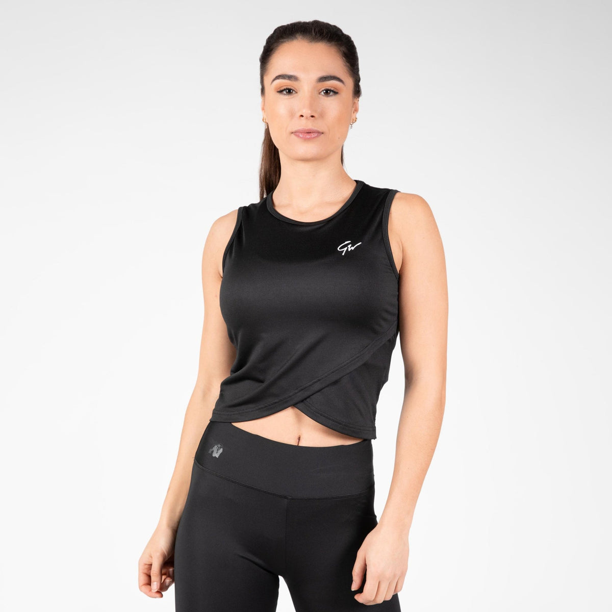 Gorilla Wear Estelle Twisted Crop Top - Svart - Gorilla Wear | Kraft & Kontroll