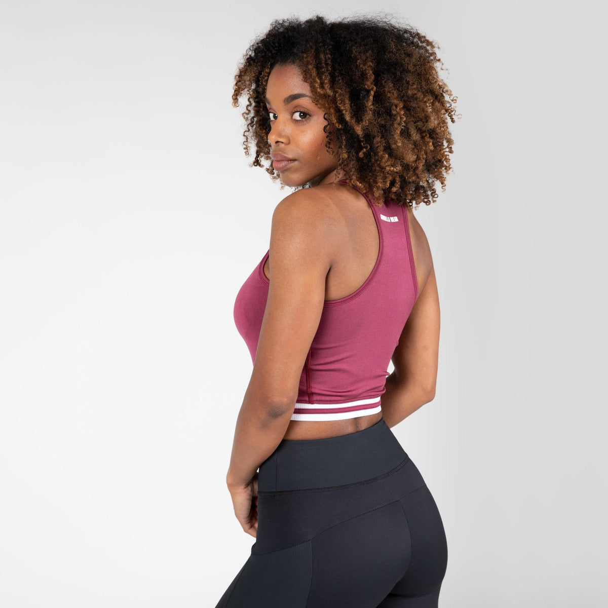Gorilla Wear Mesa Zip Front Crop Top - Burgundy Red - Gorilla Wear | Kraft & Kontroll