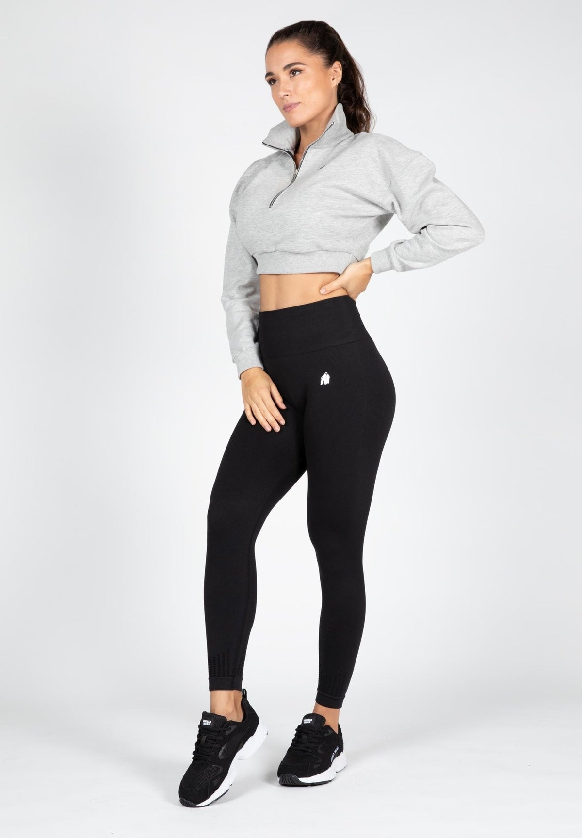 Gorilla Wear Ocala Cropped Half-Zip Sweatshirt - Grå - Gorilla Wear | Kraft & Kontroll