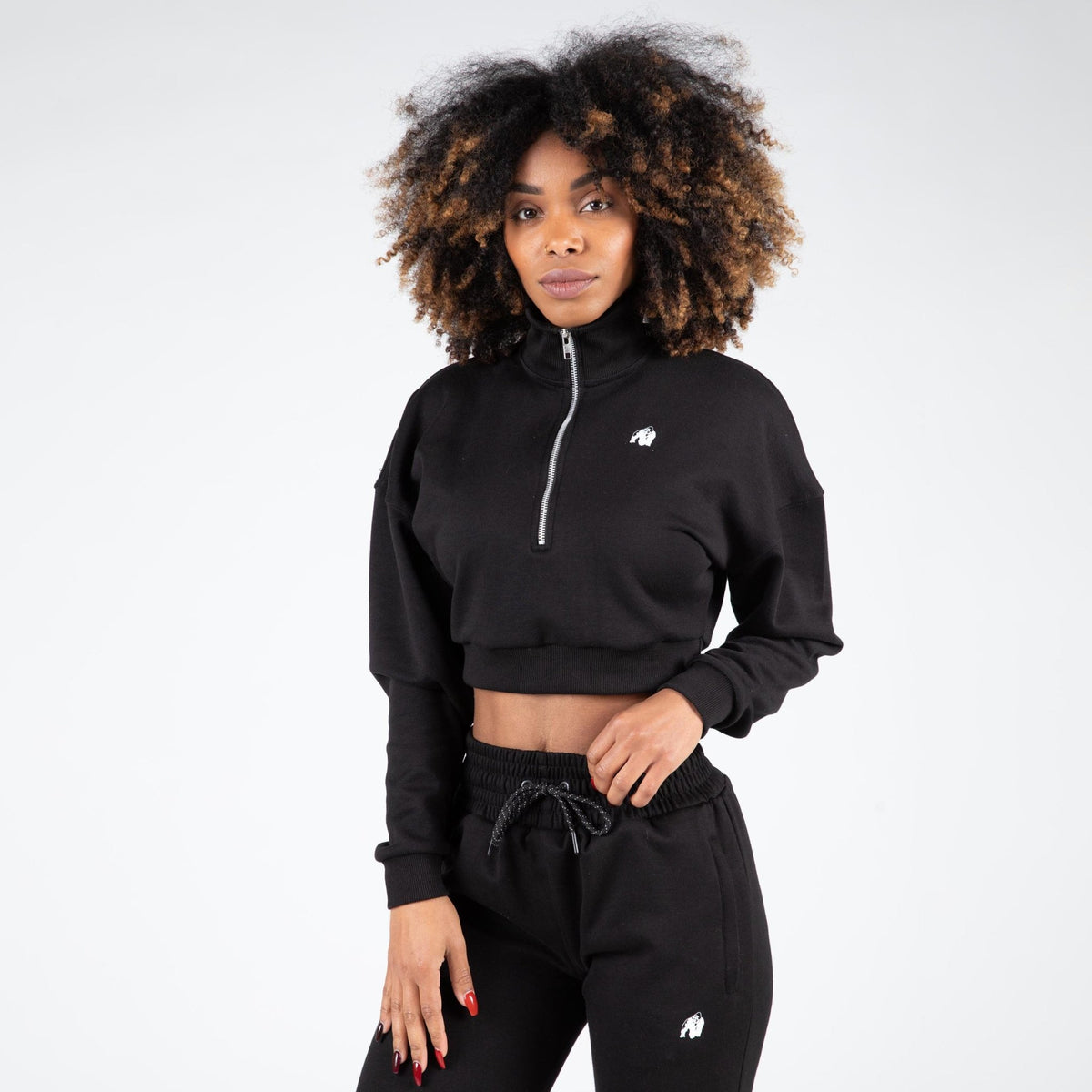 Gorilla Wear Ocala Cropped Half-Zip Sweatshirt - Svart - Gorilla Wear | Kraft & Kontroll