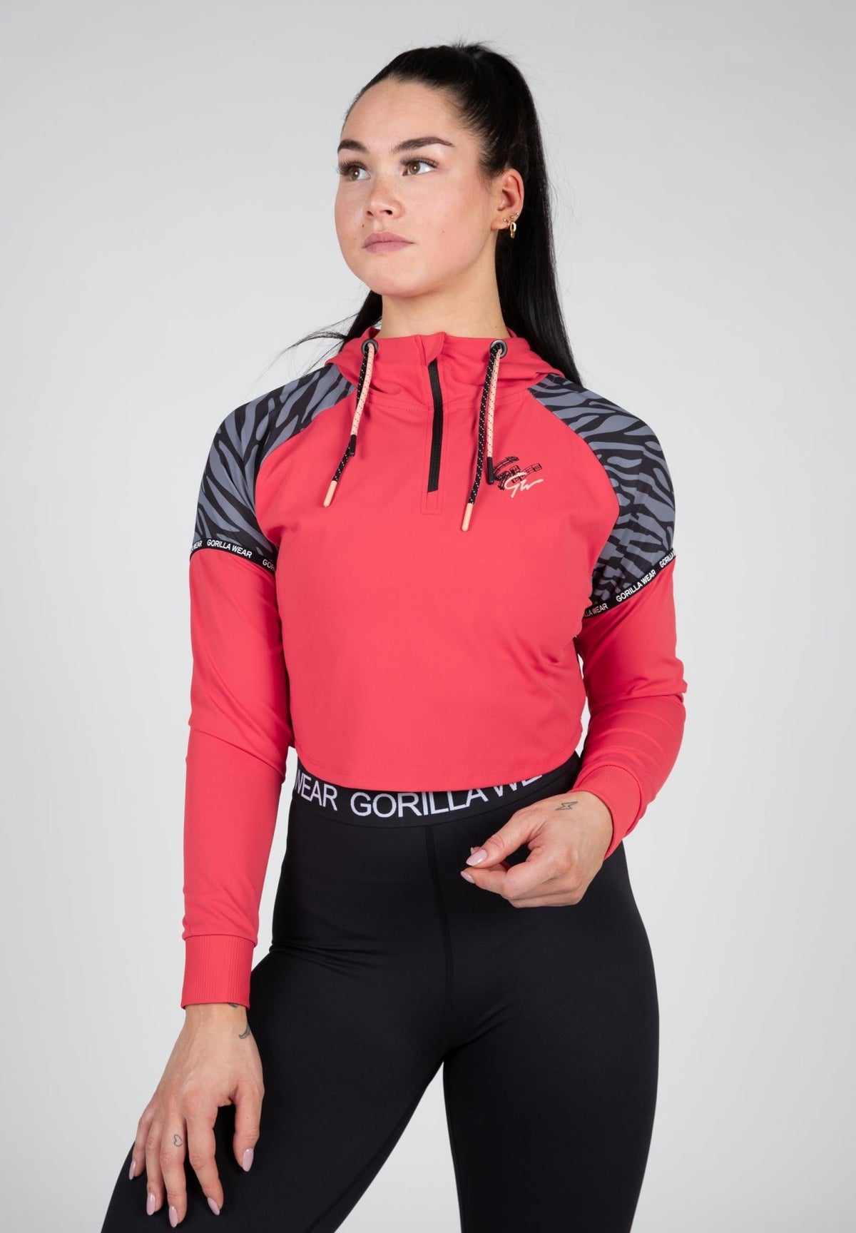 Gorilla Wear Zion Cropped Hoodie - Röd - Gorilla Wear | Kraft & Kontroll