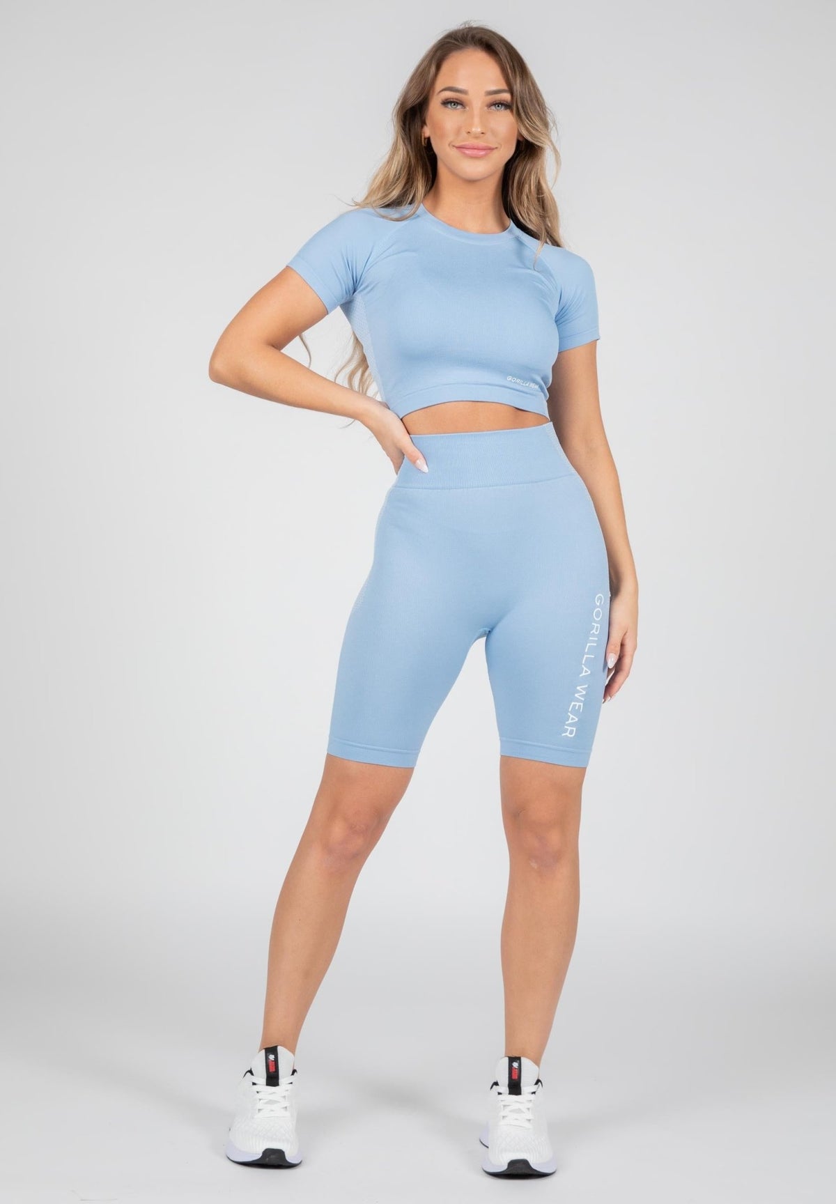 Gorilla Wear Selah Seamless Cycling Shorts - Light Blue - Gorilla Wear | Kraft & Kontroll