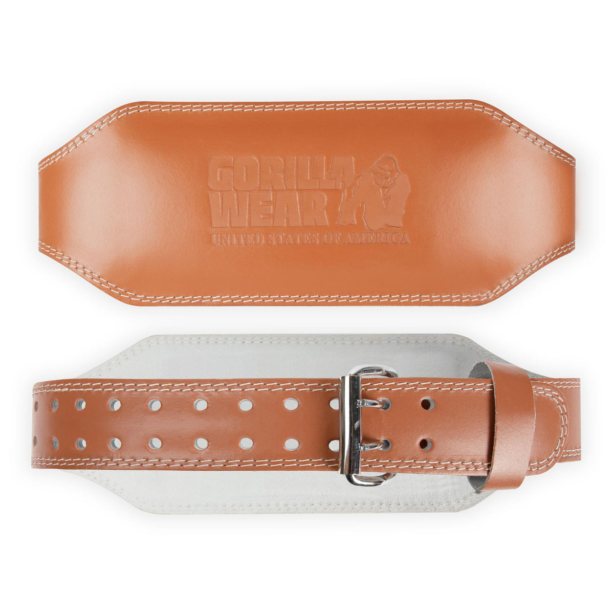 Gorilla Wear 6 Inch Padded Leather Belt - Brun