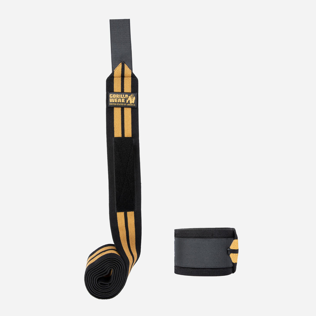 Gorilla Wear GW Knee Wraps 2,5 m - Svart/Guld