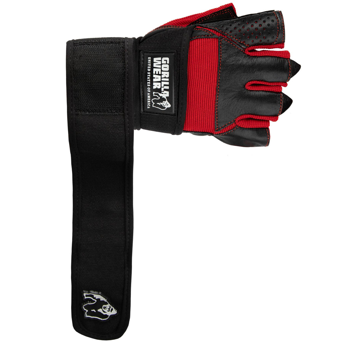 Gorilla Wear Dallas Wrist Wraps Gloves - Svart/Röd