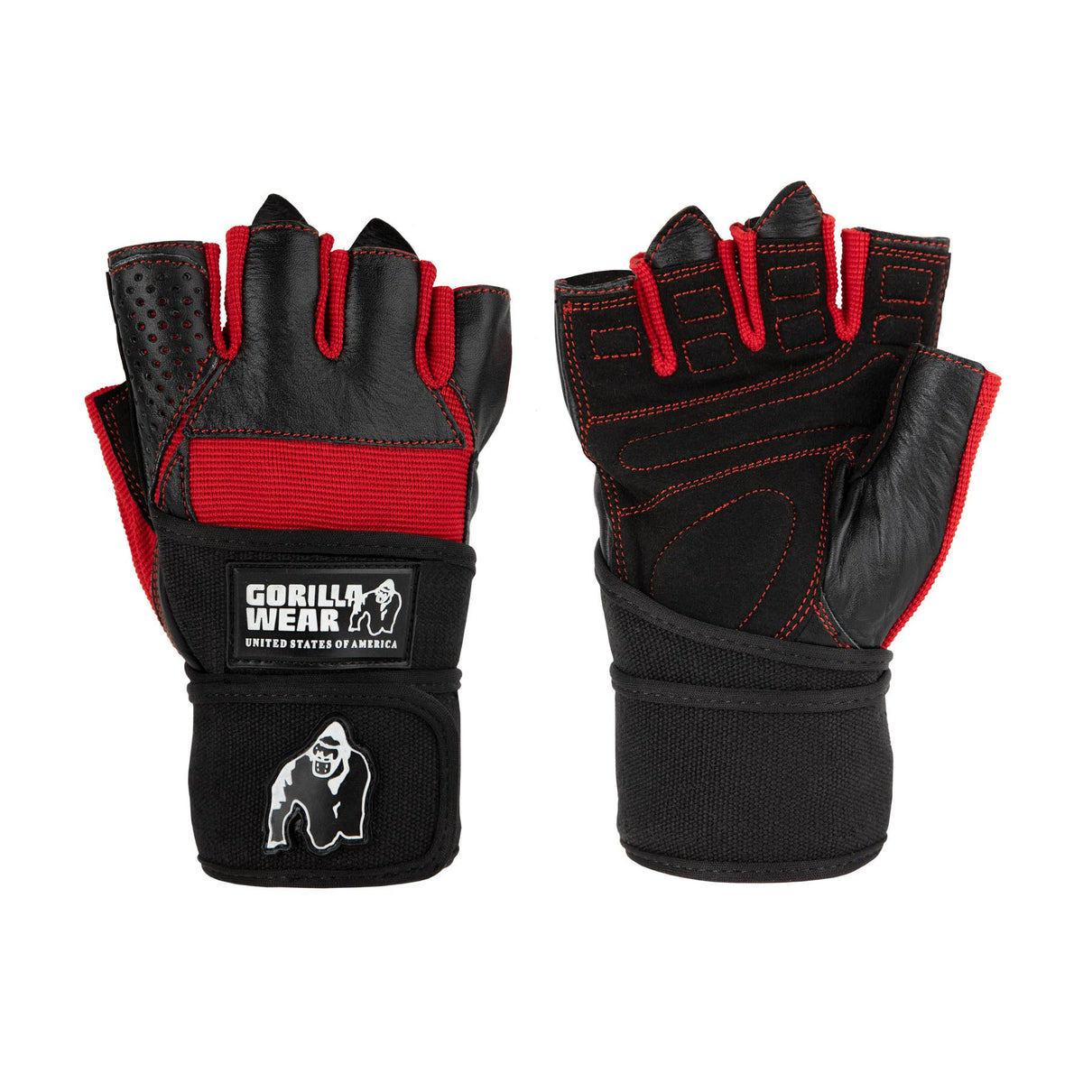 Gorilla Wear Dallas Wrist Wraps Gloves - Svart/Röd