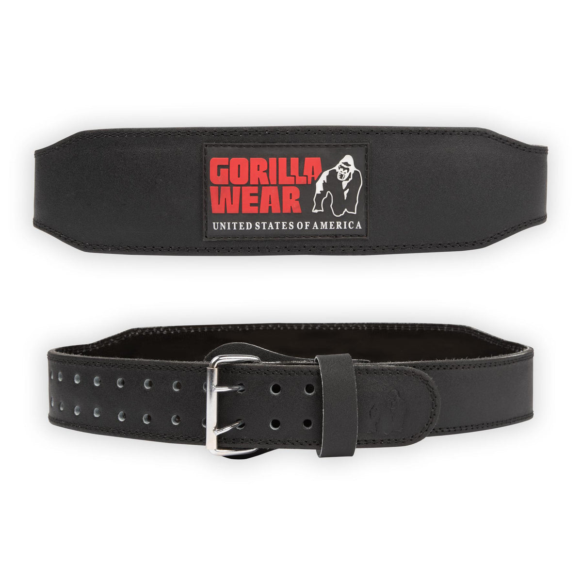 Gorilla Wear 4 Inch Padded Leather Belt - Svart/Röd