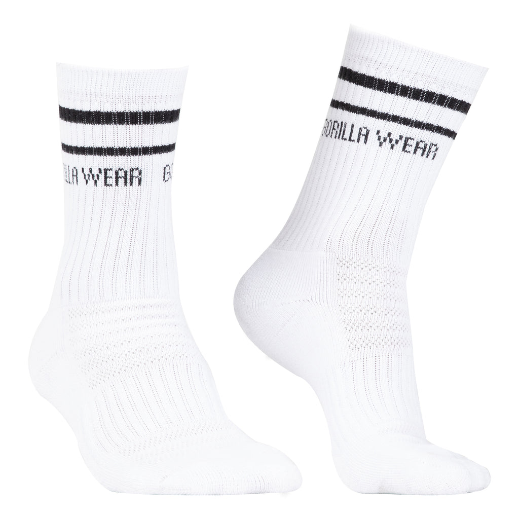Gorilla Wear Crew Socks - Vit - Gorilla Wear | Kraft & Kontroll