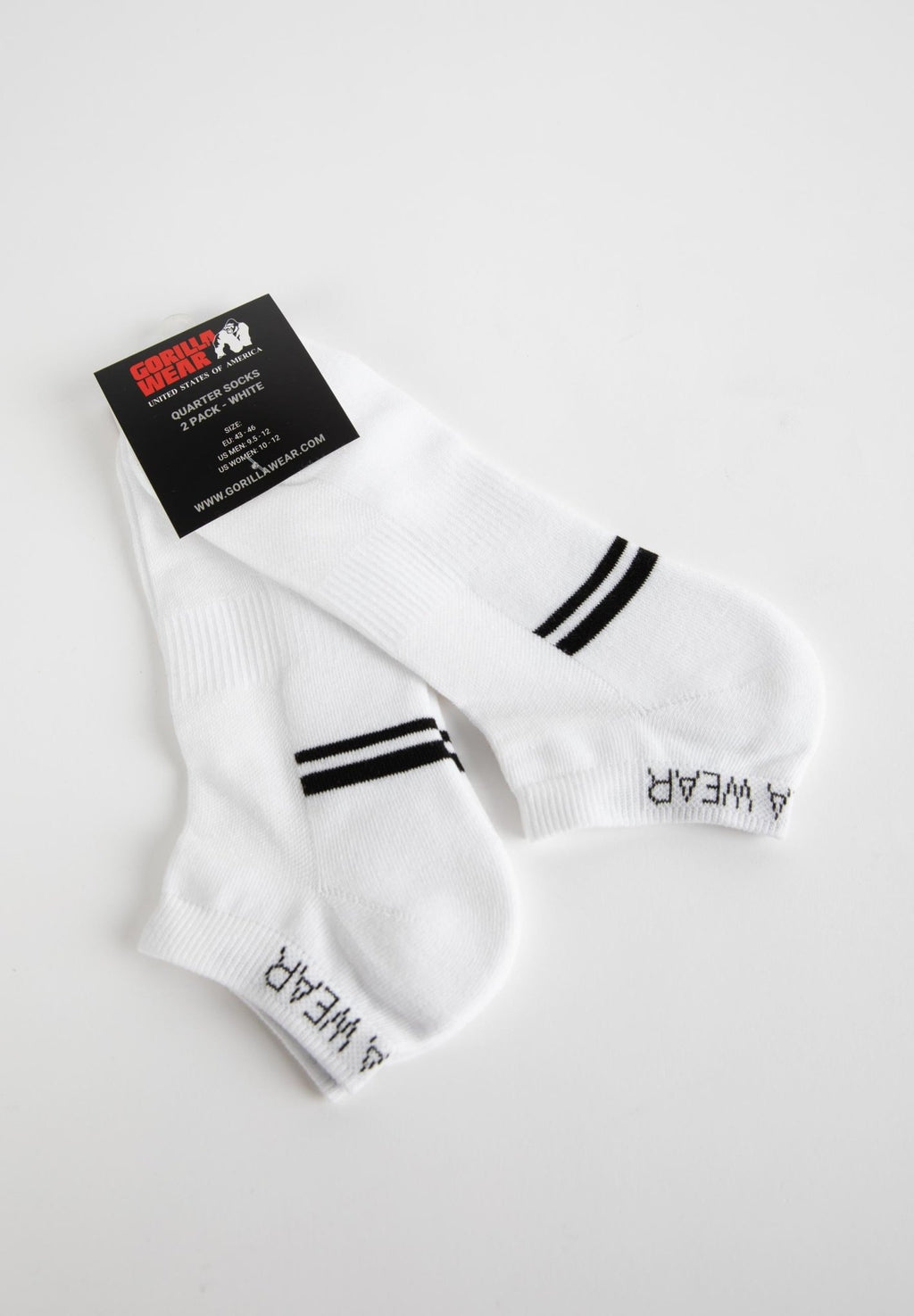Gorilla Wear Quarter Socks 2-Pack - Vit - Gorilla Wear | Kraft & Kontroll