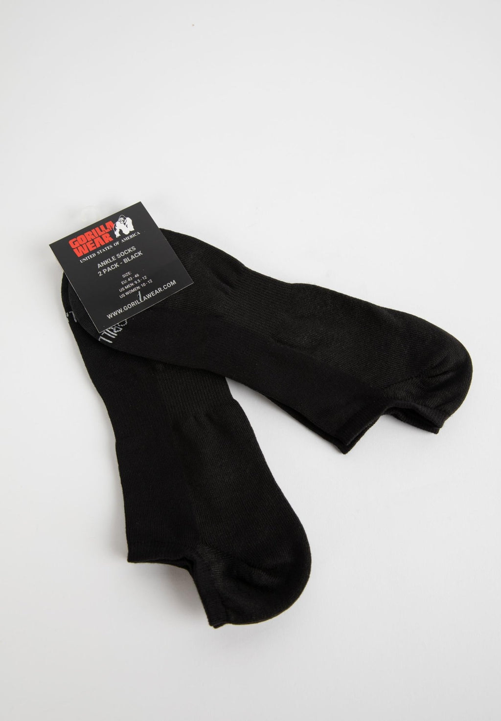 Gorilla Wear Ankle Socks 2-Pack - Svart - Gorilla Wear | Kraft & Kontroll