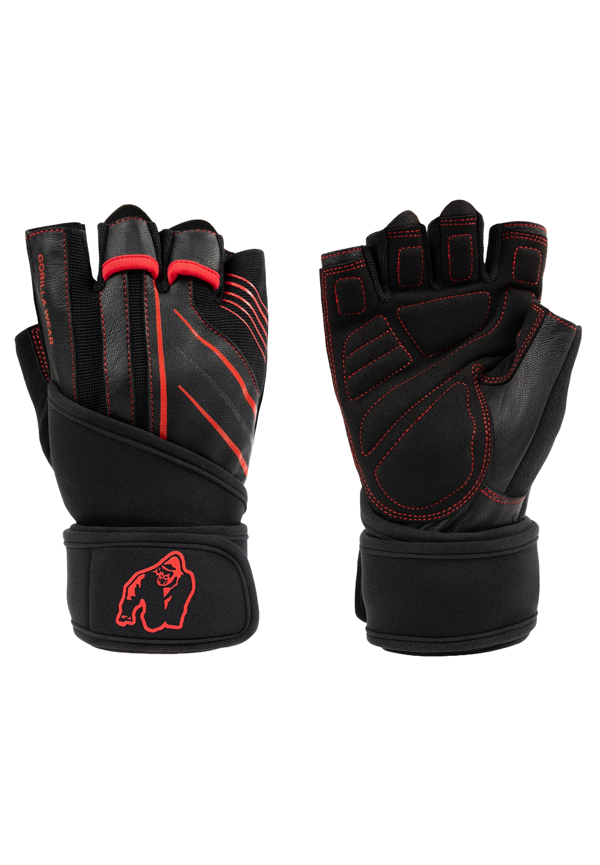 Gorilla Wear Dallas Wrist Wraps Gloves 2.0 - Svart/Röd