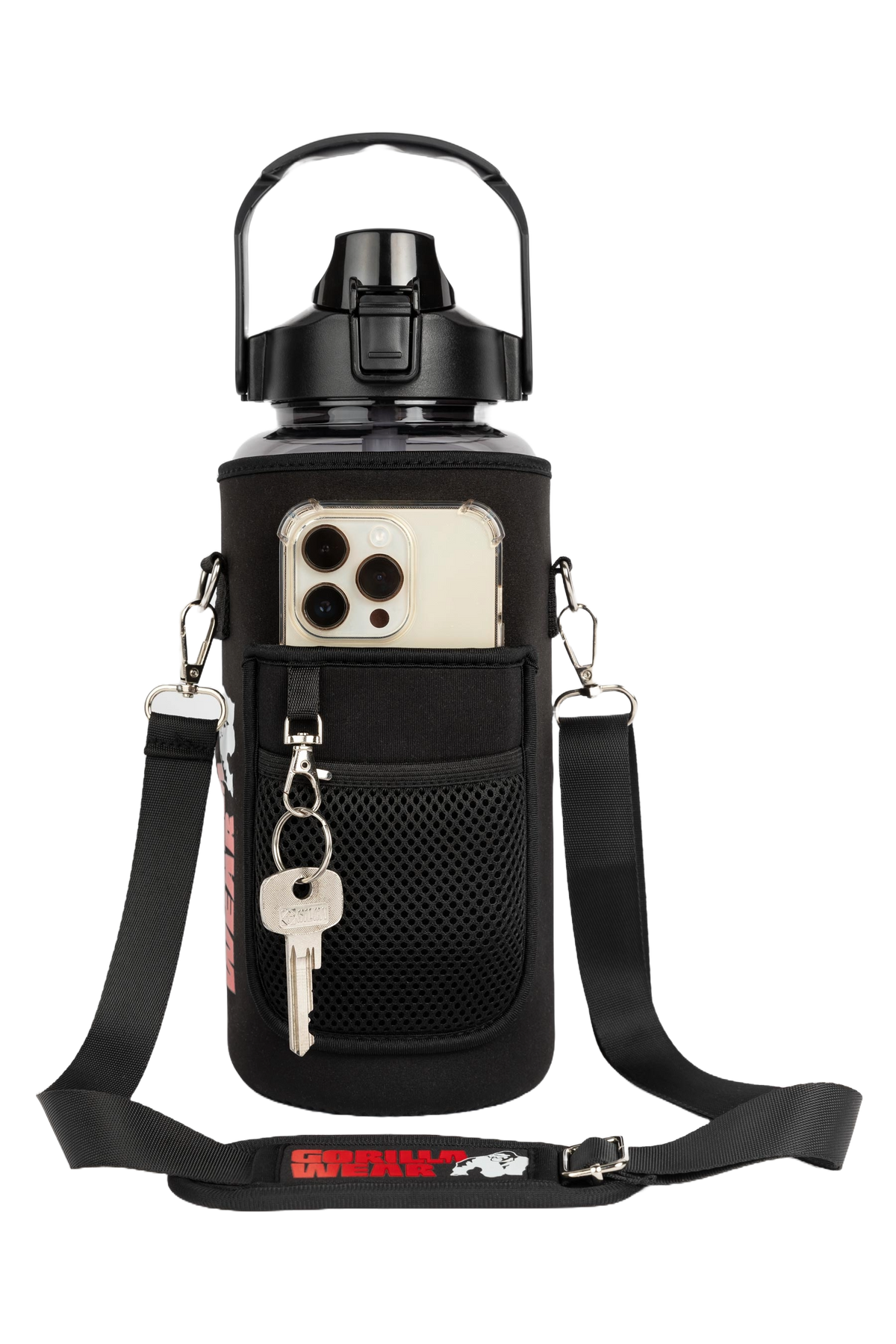 Gorilla Wear Water Bottle With Sleeve 2 L - Svart