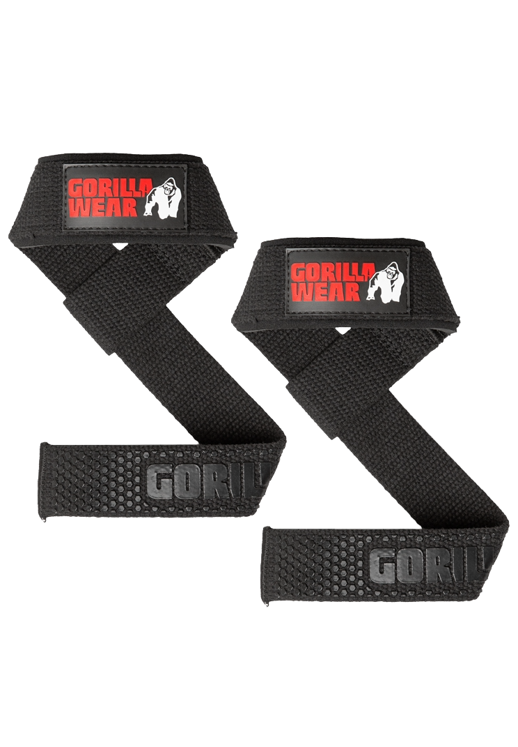 Gorilla Wear Padded Silicone Lifting Straps - Svart