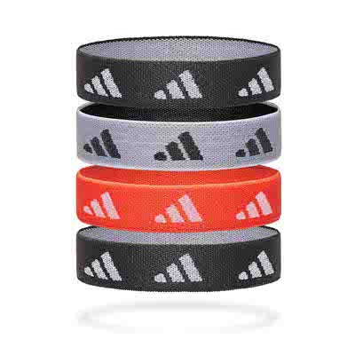 Hair Ties - Set of 4 - Black/White/Solar Red