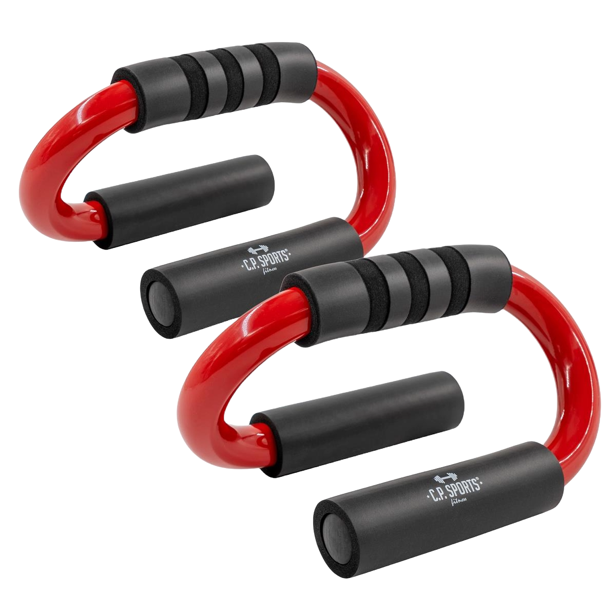C.P. Sports Push Up Bars Premium (par) - Svart/Röd