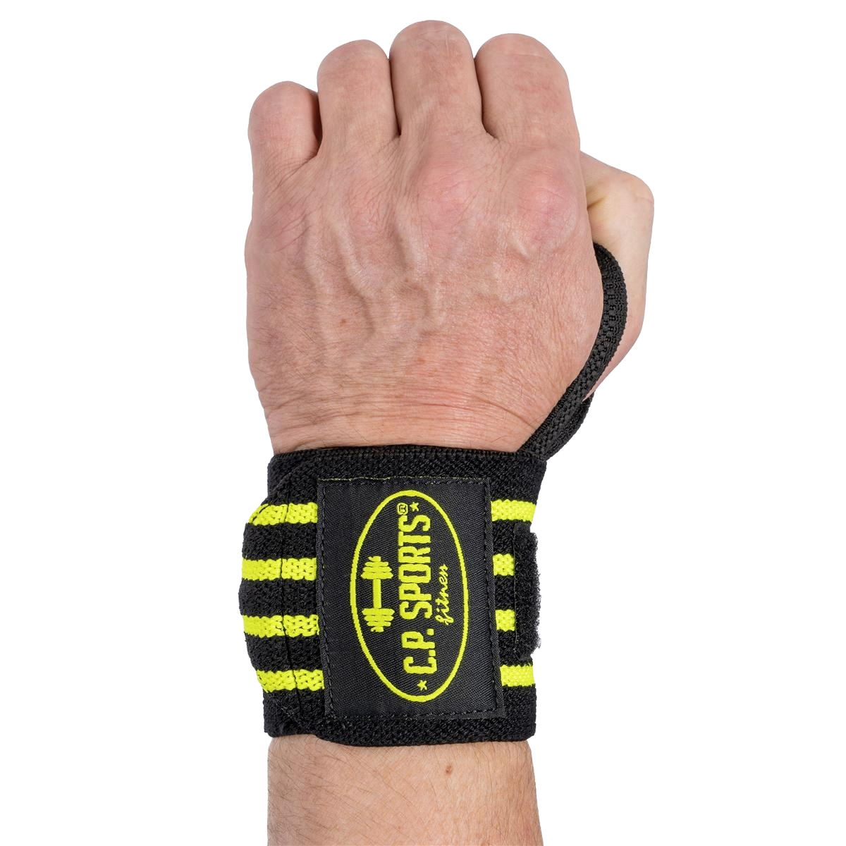 C.P. Sports Wrist Wraps 30 cm - Svart/Gul