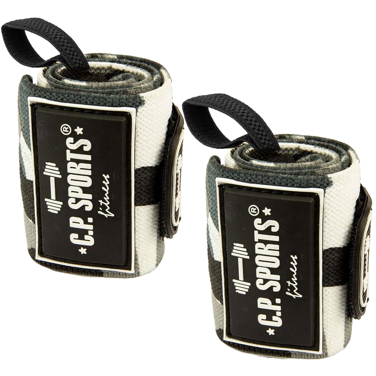 C.P. Sports Strongman Wrist Wraps 50 cm - White Camo