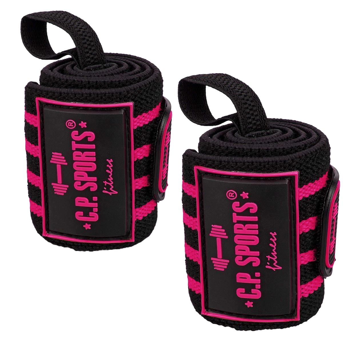 C.P. Sports Strongman Wrist Wraps 50 cm - Svart/Rosa