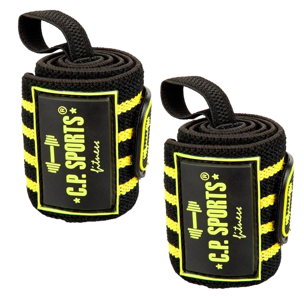 C.P. Sports Strongman Wrist Wraps 50 cm - Svart/Gul