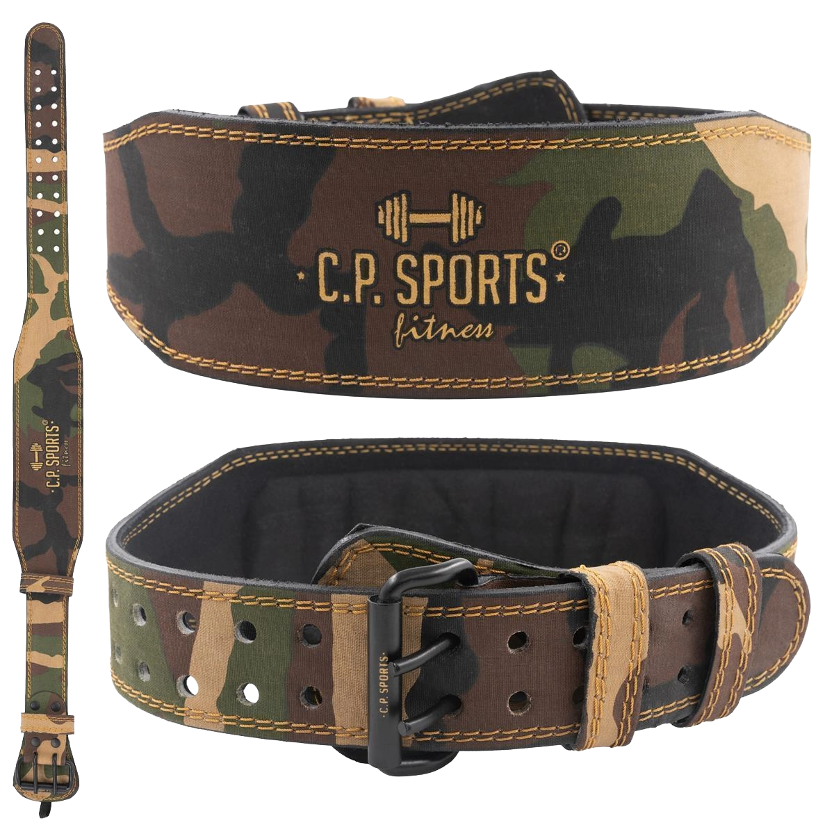 C.P. Sports Lifting belt, green camo - L