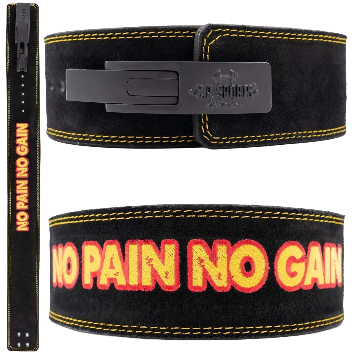 C.P. Sports Powerlifting Lever Belt - Black/No Pain