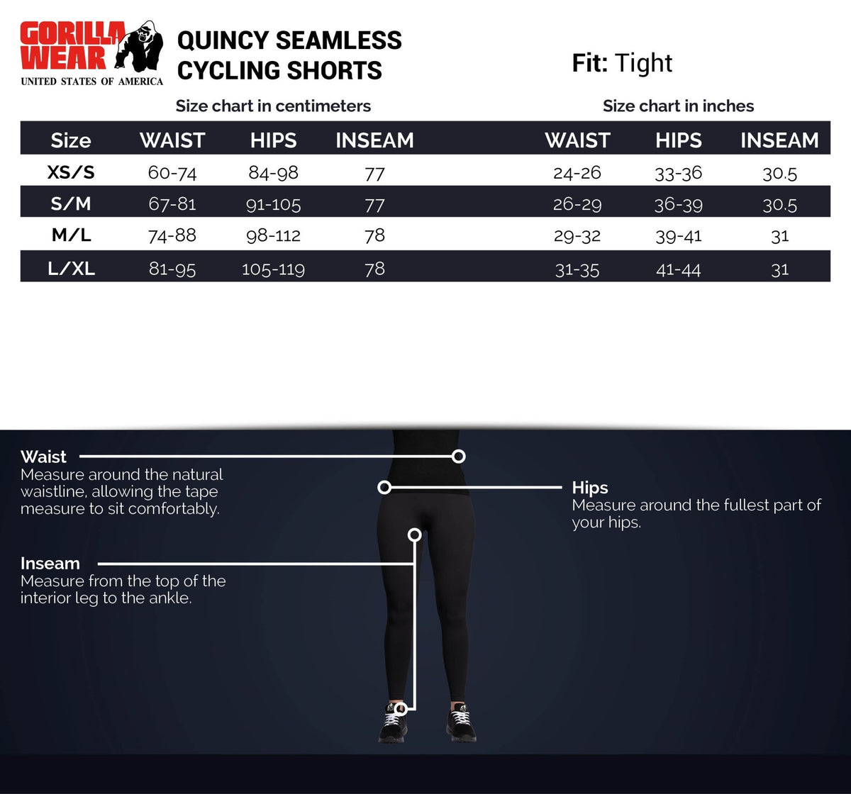 Gorilla Wear Quincy Seamless Cycling Shorts - Svart - Gorilla Wear | Kraft & Kontroll