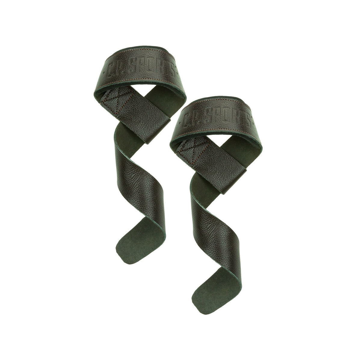 C.P. Sports Padded Leather Lifting Straps - Braun