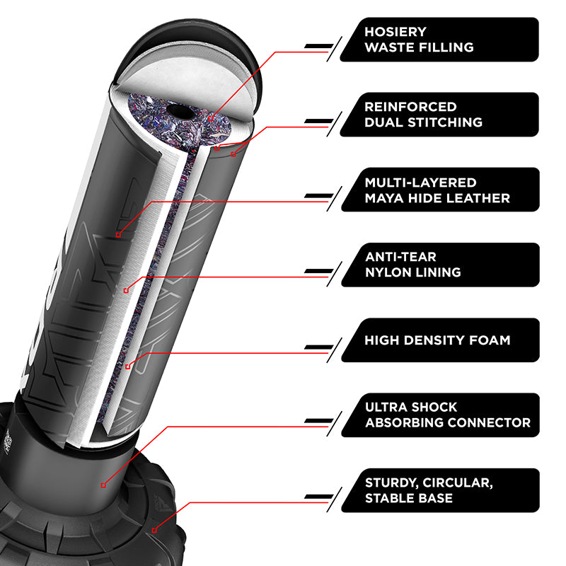 RDX F6 6ft Kara White Free Standing Punch Bag With Mitts Set