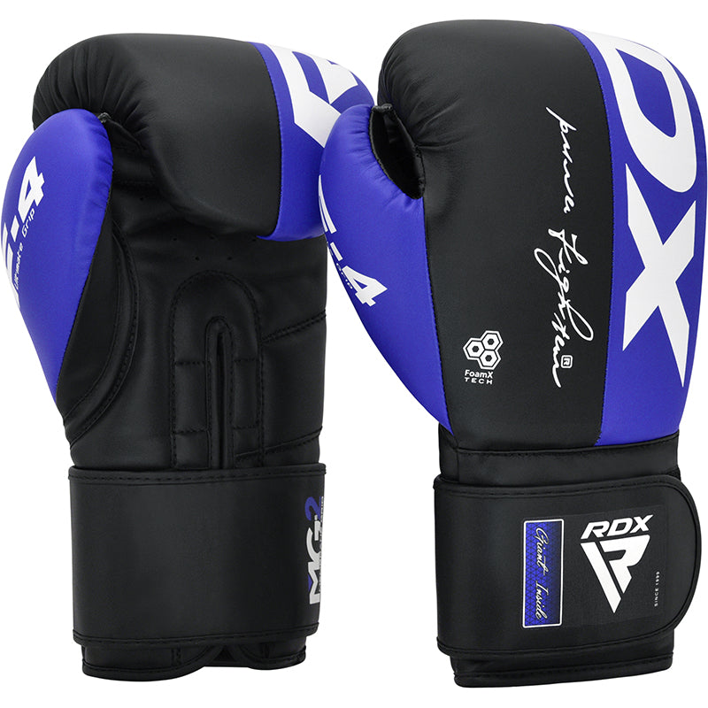 RDX F4 Boxing Sparring Gloves Hook & Loop BLUE/BLACK
