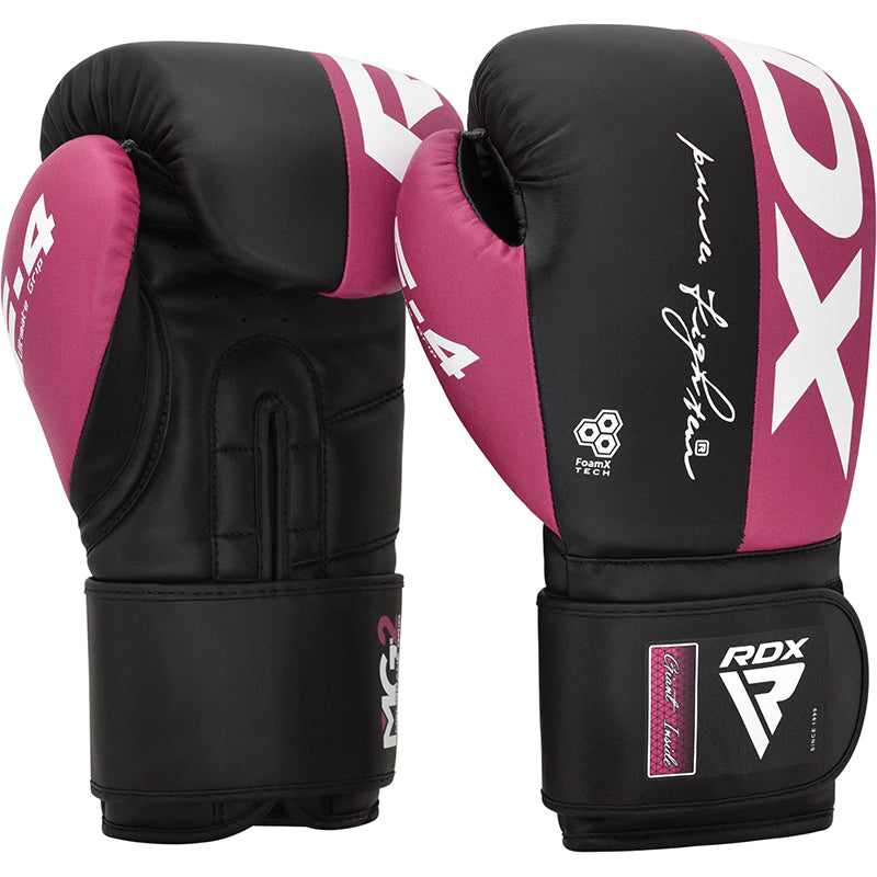 RDX F4 Boxing Sparring Gloves Hook & Loop PINK/BLACK