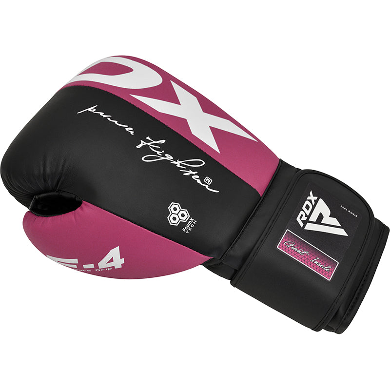 RDX F4 Boxing Sparring Gloves Hook & Loop PINK/BLACK