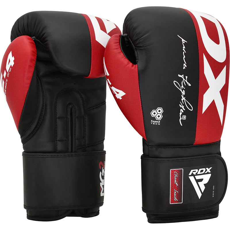 RDX F4 Boxing Sparring Gloves Hook & Loop RED/BLACK