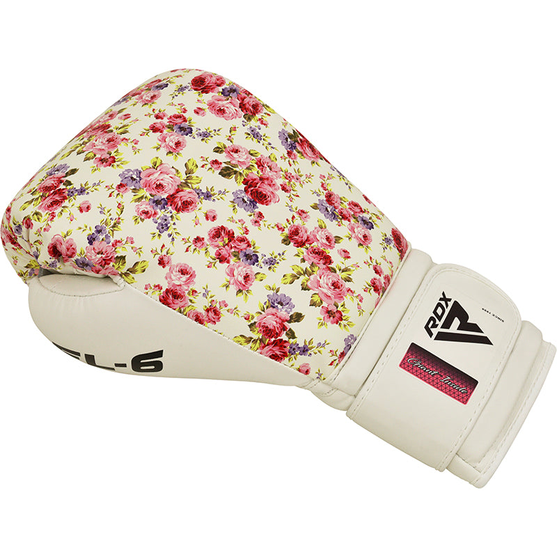 RDX FL6 Floral Boxing Gloves WHITE