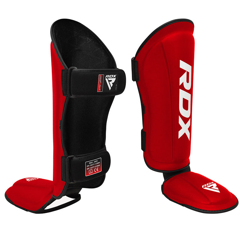RDX T1 Black Shin Instep Guards RED/WHITE